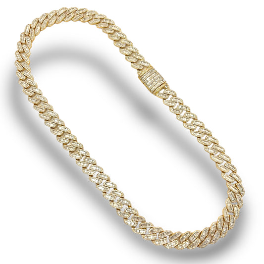 12.5MM 70G 22” 10KT YELLOW GOLD BAGUETTE CUBAN LINK 22.00CTW DIAMOND CHAIN