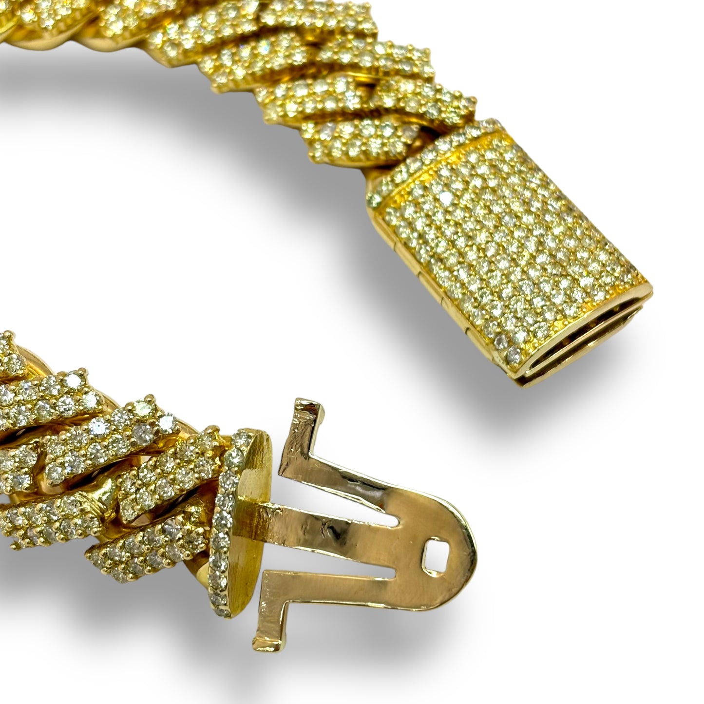 19MM 10KT YELLOW GOLD DIAMOND MIAMI CUBAN LINK BRACELET 17.50 CTW