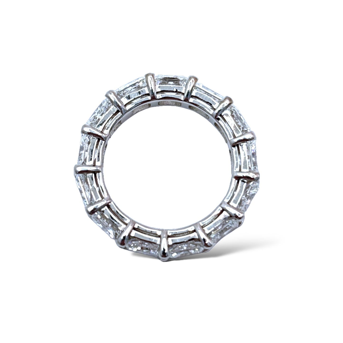 14KT WHITE GOLD 5.40CTW RADIANT-CUT ETERNITY BAND