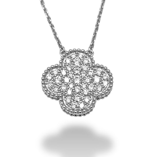 2 CTW CLOVER DIAMOND NECKLACE 18KT GOLD