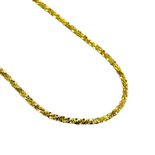 14Kt 1.5MM MICRO DIAMOND CUT LINK CHAIN