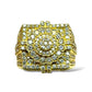 14KT YELLOW GOLD SQUARE PILAR TOP RING 3.88 CT