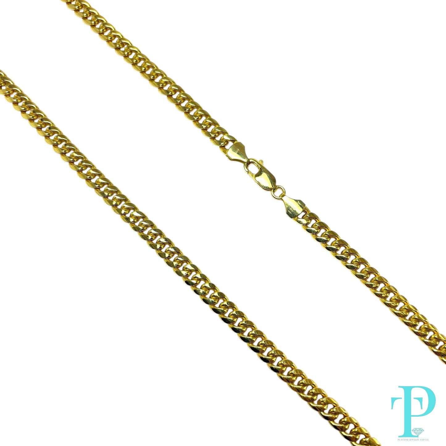 6MM 10KT HOLLOW YELLOW GOLD MIAMI CUBAN LINK CHAIN 22” 18.43g
