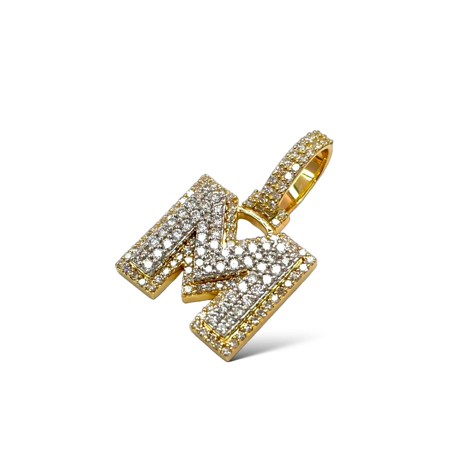 INITIAL CHARM 14KT GOLD VVS-1 DIAMONDS