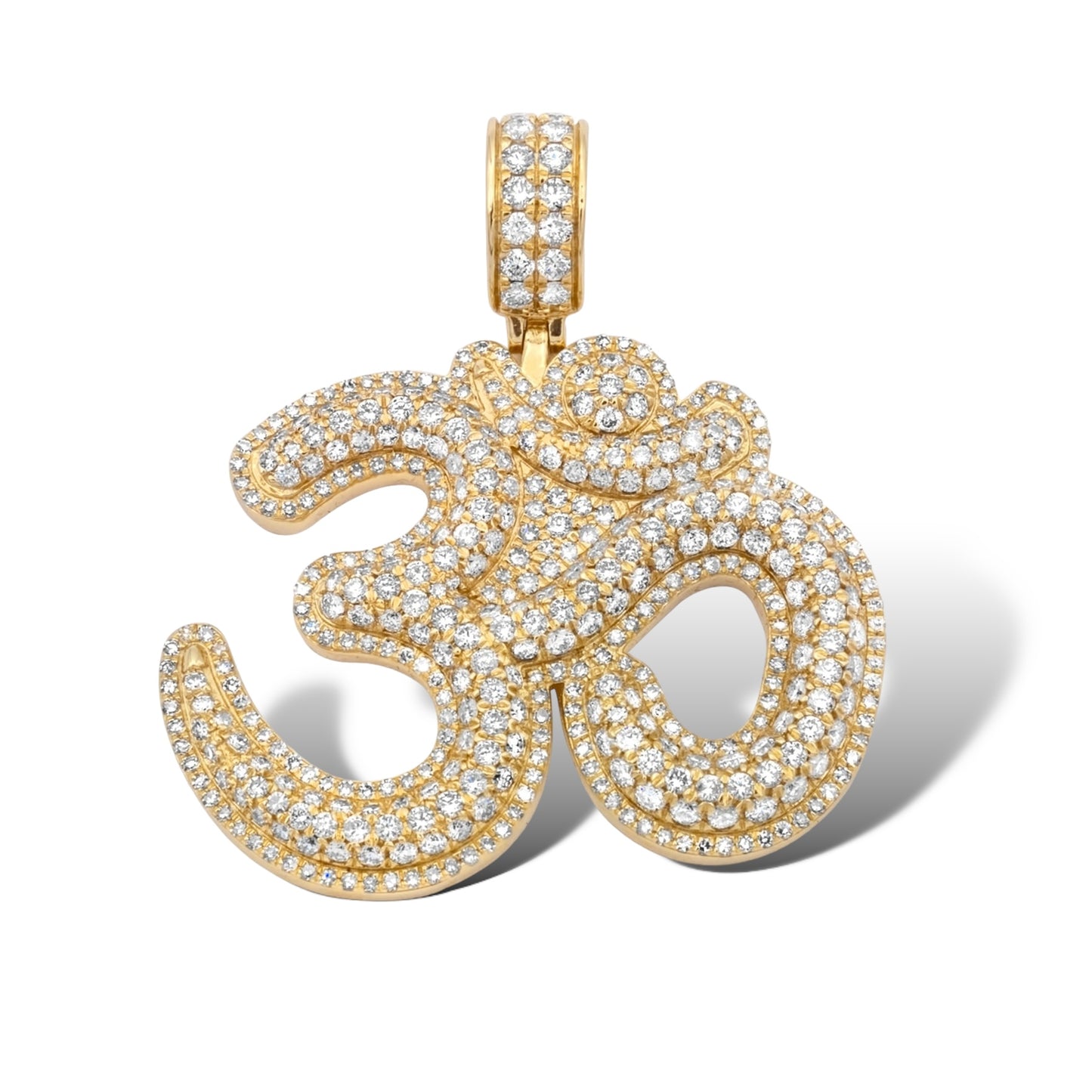 10KT YELLOW GOLD “OHM” DIAMOND PENDANT