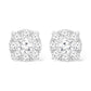 .90CTW 14KT WHITE GOLD IGI ROUND DIAMOND CLUSTER UNI-SEX EARRINGS