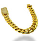 14KT YELLOW GOLD MIAMI CUBAN LINK DIAMOND LOCK BRACELET 1.35 CTW