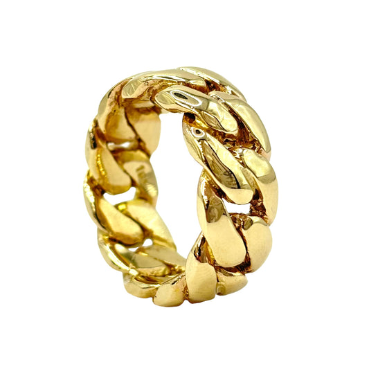 SOLID 10KT 18.2g 10MM WIDE "MIAMI CUBAN LINK" RING