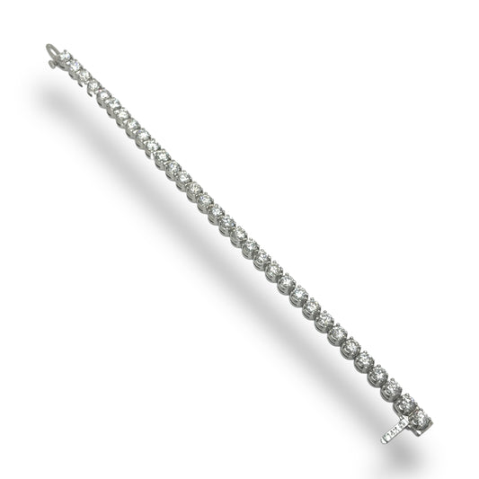 14KT WHITE GOLD ROUND-CUT DIAMOND TENNIS BRACELET 33PT 10.00 CTW