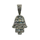 SOLID 10KT GOLD BAGUETTE AND ROUND VVS-1 DIAMOND HAMSA PENDANT