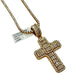 SOLID 14KT BIG BAGUETTE & ROUND VVS-1 DIAMOND ROSE GOLD CROSS PENDANT