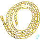5MM 14KT HOLLOW YELLOW GOLD TWO TONE DIAMOND CUT FIGARO LINK CHAIN 10.79g 22”