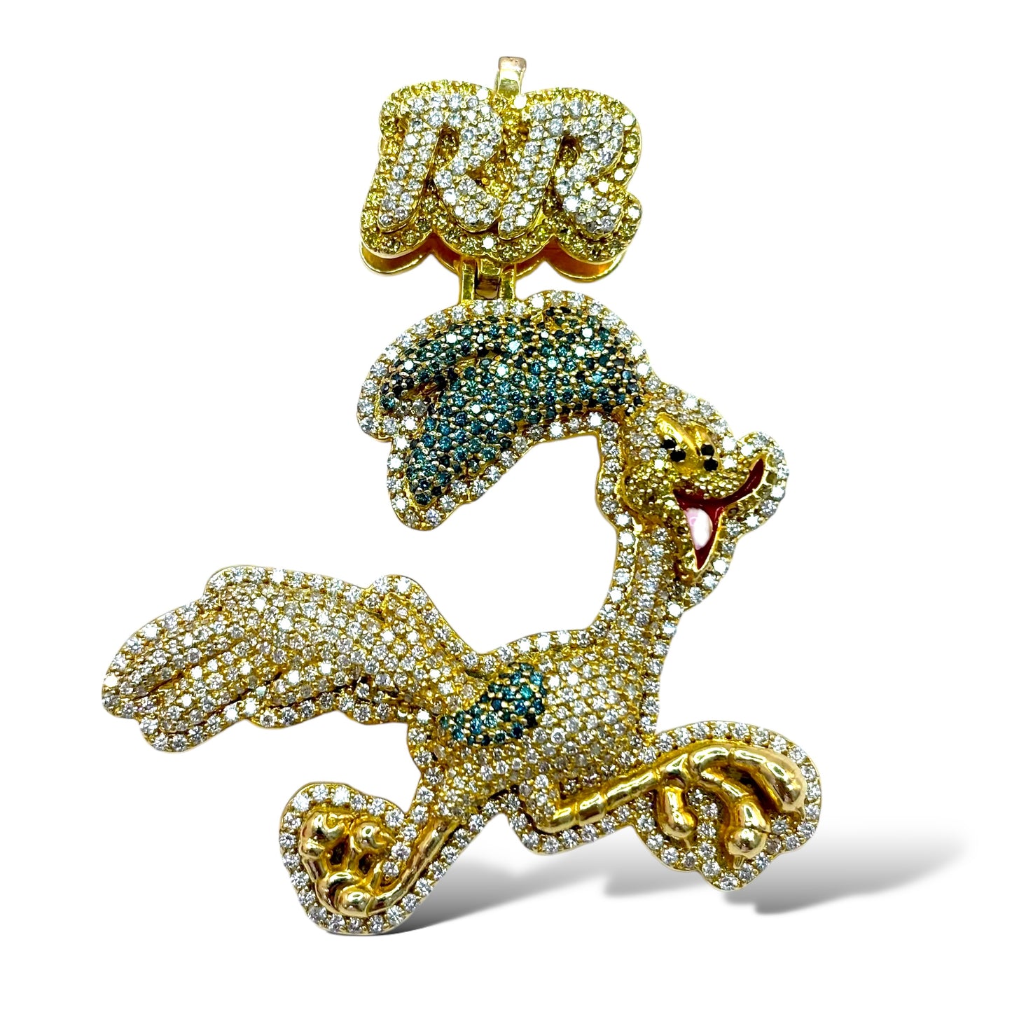 14K DIAMOND “ROAD RUNNER” PENDANT