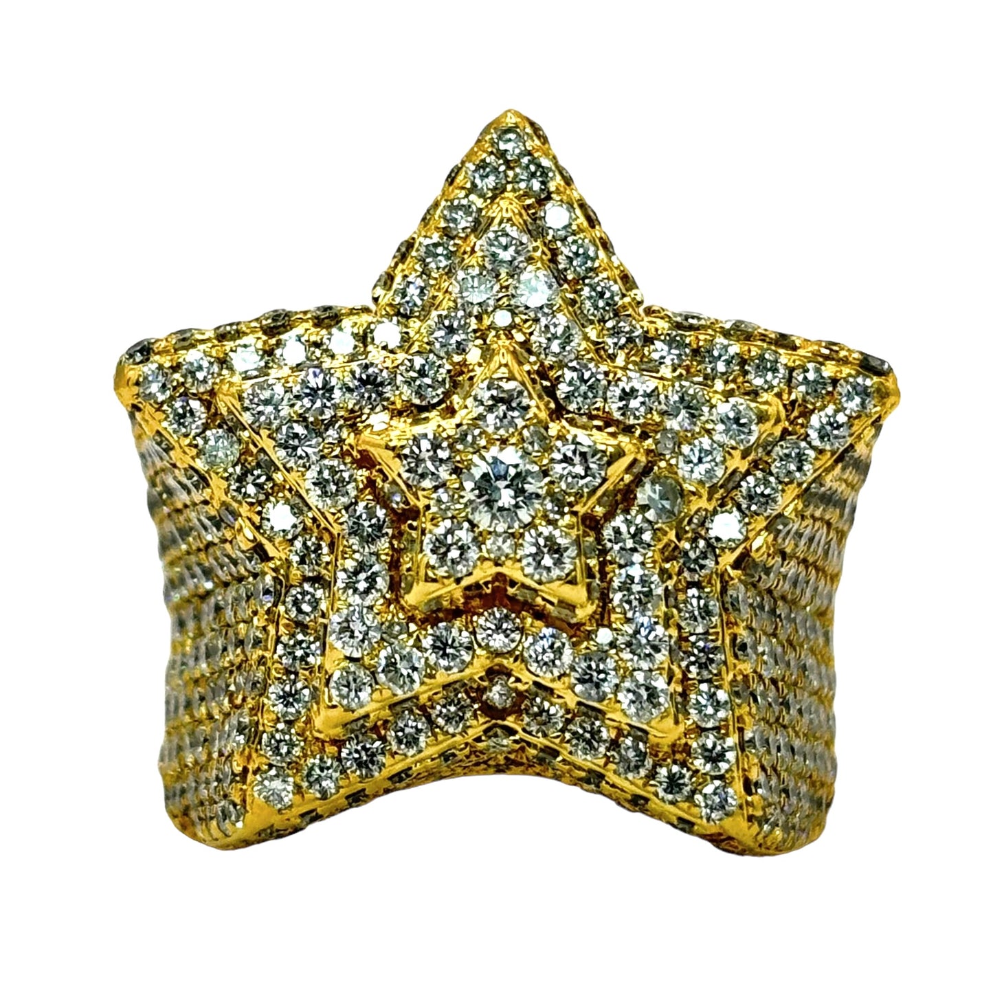 14KT VVS-1 NATURAL DIAMOND “SUPER STAR” RING 8.20CTW | 22.4G