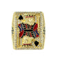 14KT GOLD ACE OF SPADE GAMBLER RING 6CT VVS-1 DIAMONDS