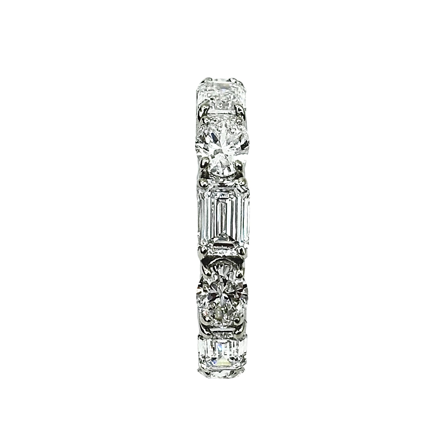 8CTW DIAMOND ETERNITY RING w. OVAL & EMERALD CUT