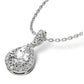 14Kt WHITE GOLD 3.00CTW PEAR-CUT HALO DIAMOND PENDANT