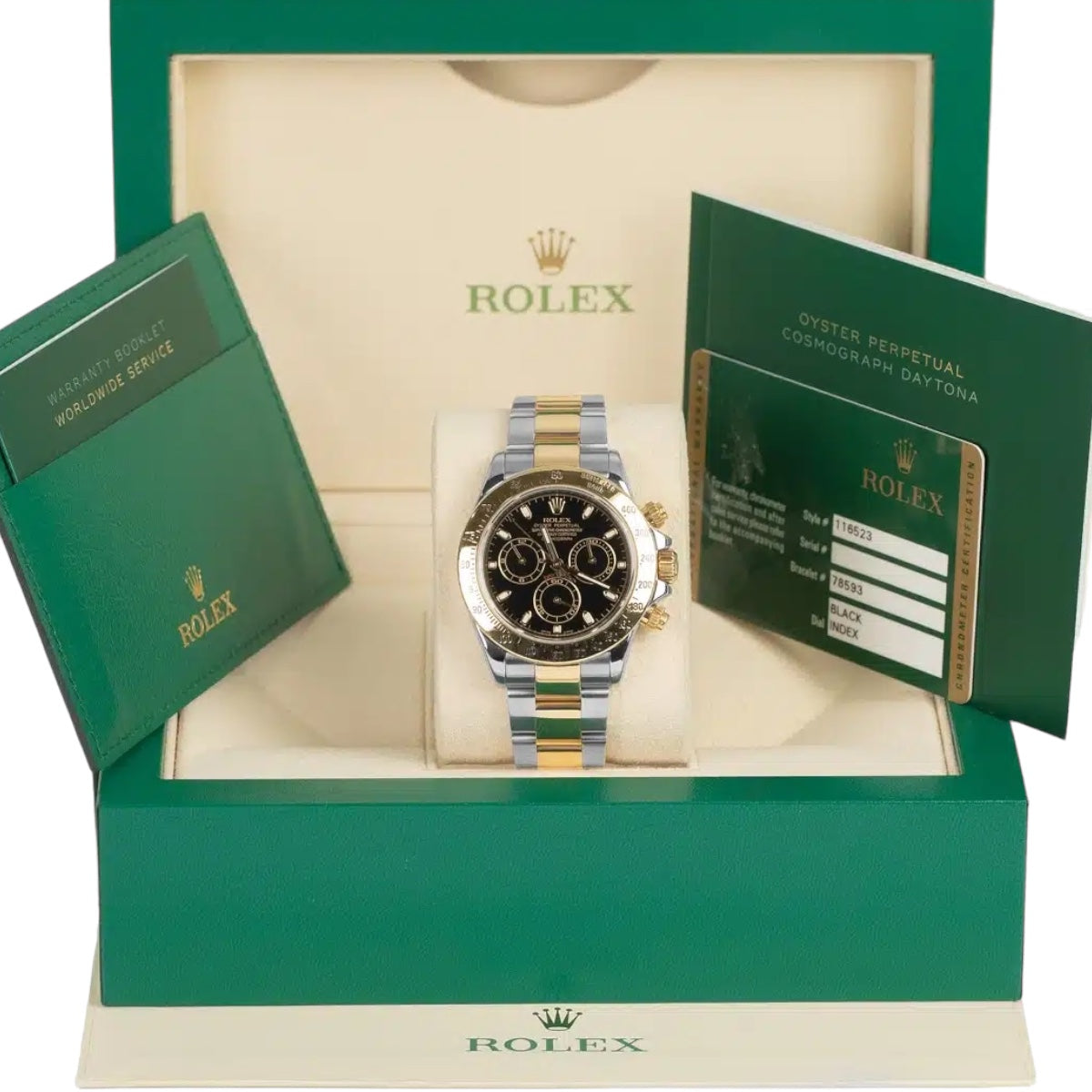 ROLEX DAYTONA (Ref.116523-0039) BLACK DIAL 18Kt TWO-TONE 40MM