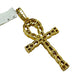 SOLID 14KT GOLD BAGUETTE AND ROUND VVS-1 DIAMOND ANKH CROSS PENDANT