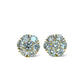 14KT YELLOW GOLD 4.25CTW CLUSTER DIAMOND STUDS