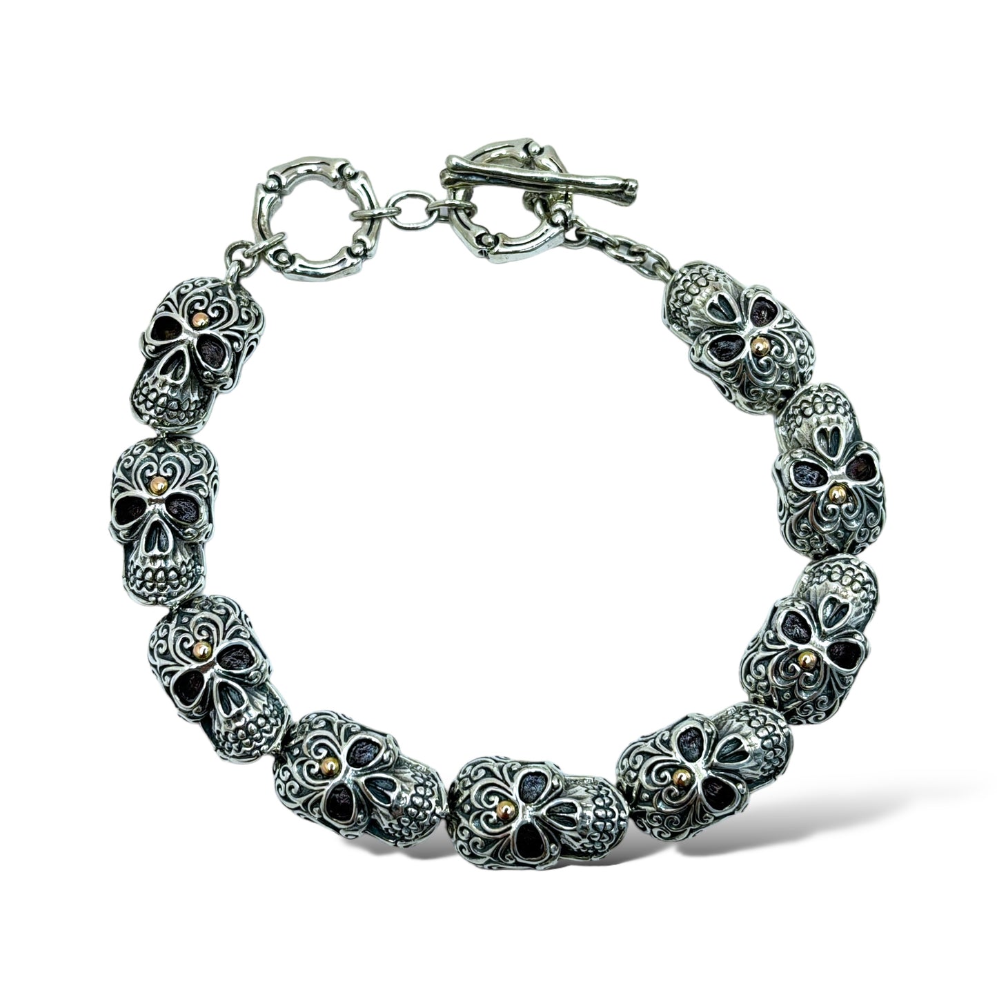 1/1 STERLING SILVER & 18KT ROSE GOLD “CALAVERA” BRACELET