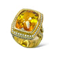 1/1 ESTATE 18KT YELLOW GOLD 18.00 CTW NATURAL CITRINE 1.10 CTW DIAMOND RING