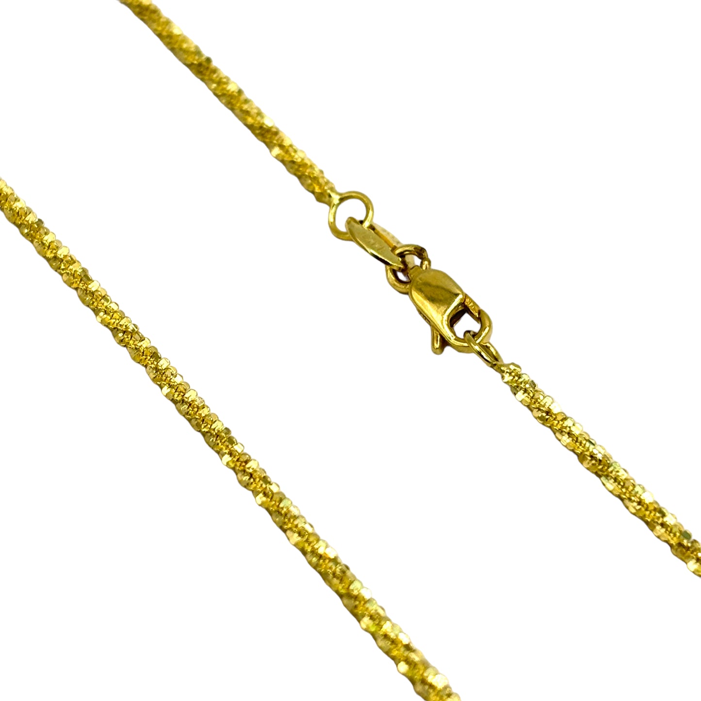 14Kt 1.5MM MICRO DIAMOND CUT LINK CHAIN