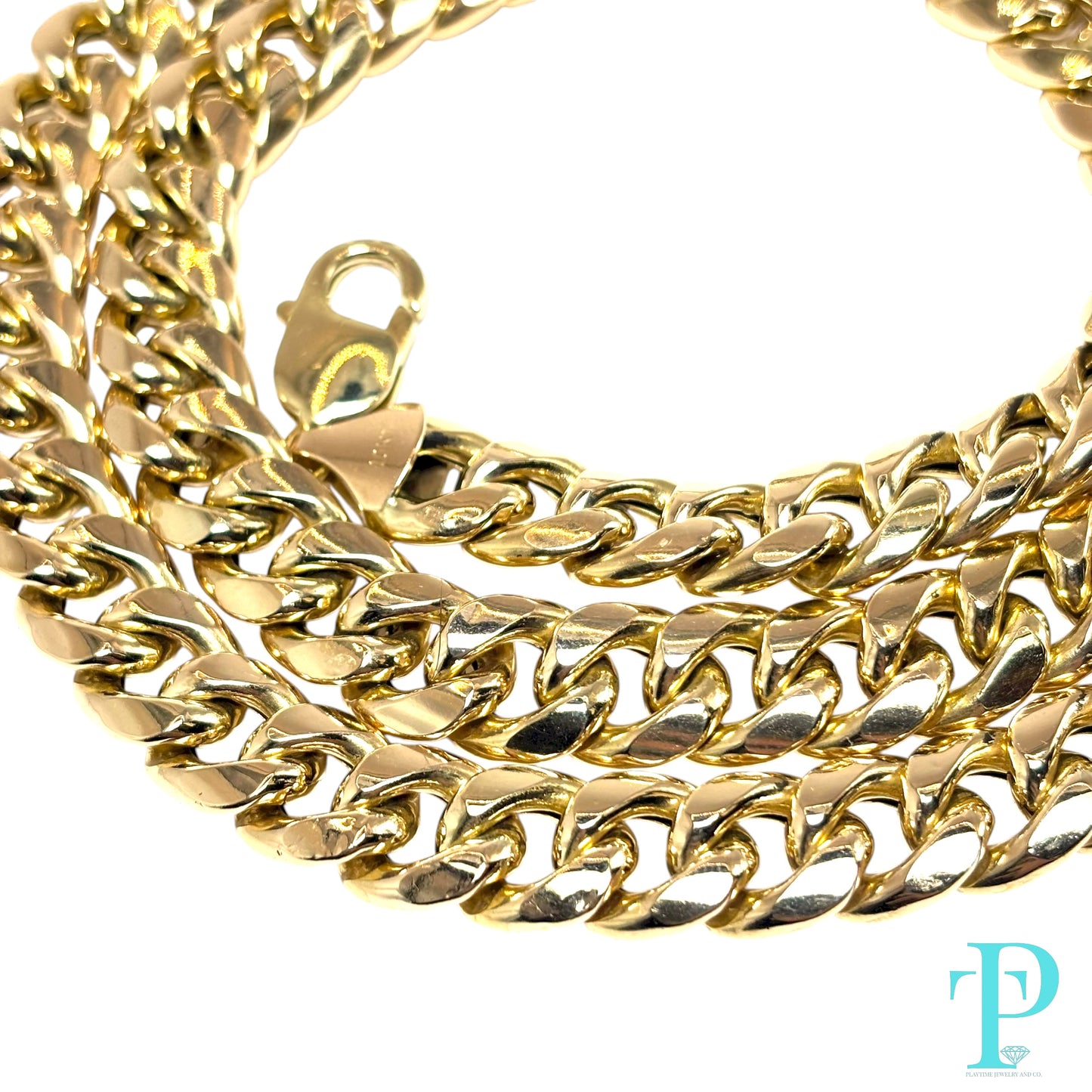 11MM 10KT HOLLOW YELLOW MIAMI CUBAN LINK CHAIN 31” 89.52g
