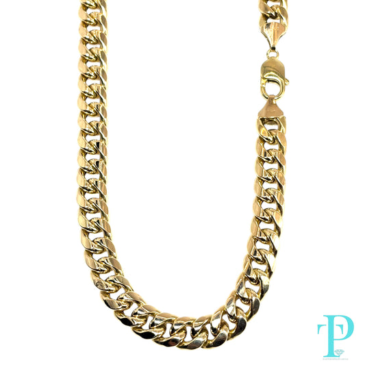 11MM 10KT HOLLOW YELLOW MIAMI CUBAN LINK CHAIN 31” 89.52g