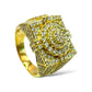 14KT YELLOW GOLD SQUARE PILAR TOP RING 3.88 CT