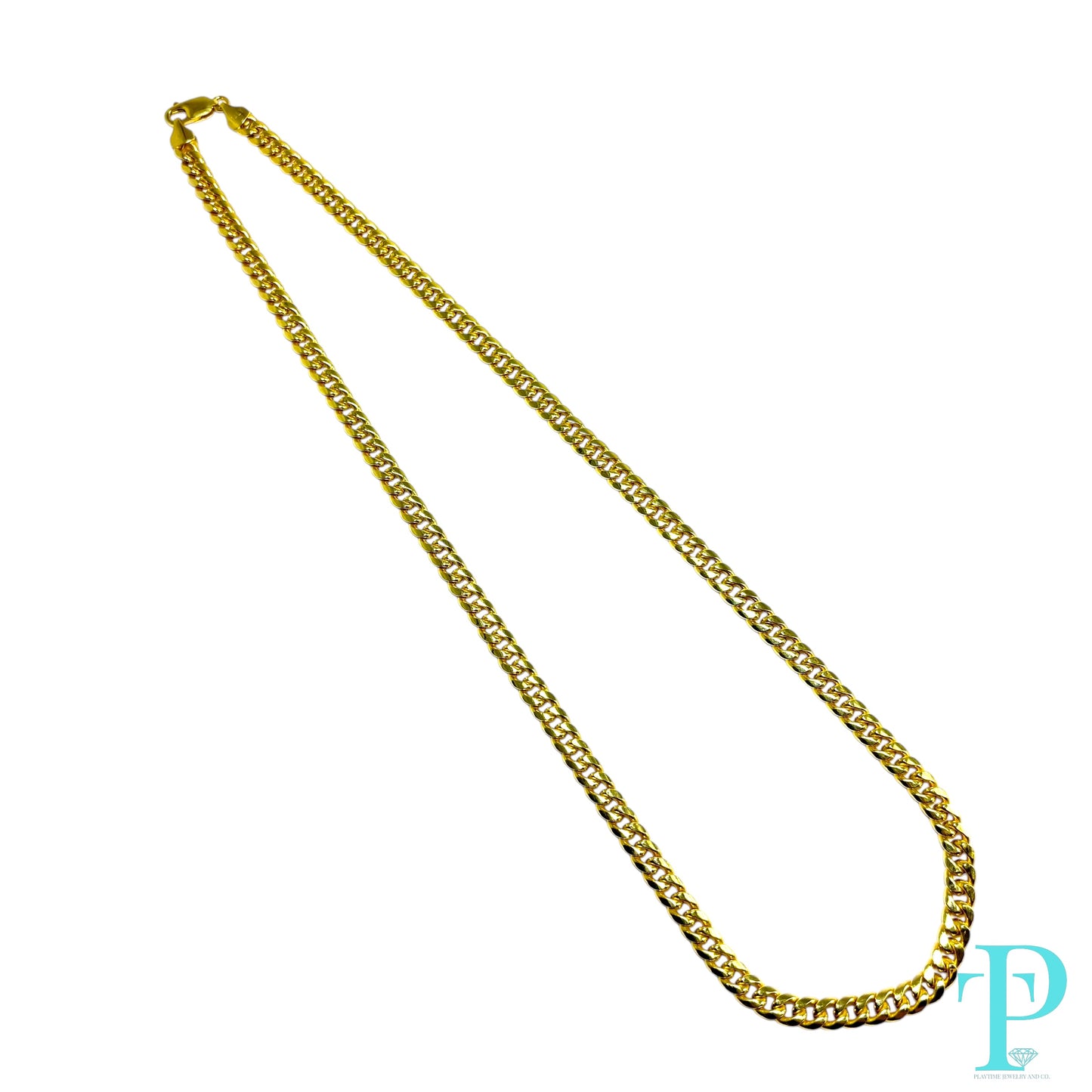 6MM 10KT HOLLOW YELLOW GOLD MIAMI CUBAN LINK CHAIN 22” 18.43g