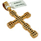 SOLID 14KT GOLD BAGUETTE AND ROUND VVS-1 DIAMOND HYBRID CLUSTER CROSS PENDANT