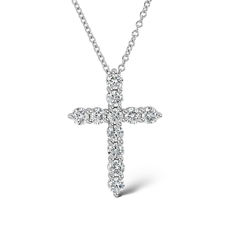 14Kt WHITE GOLD 1.25CTW DIAMOND CROSS