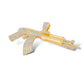 14Kt YELLOW GOLD “AK47 GUN” DIAMOND PENDANT