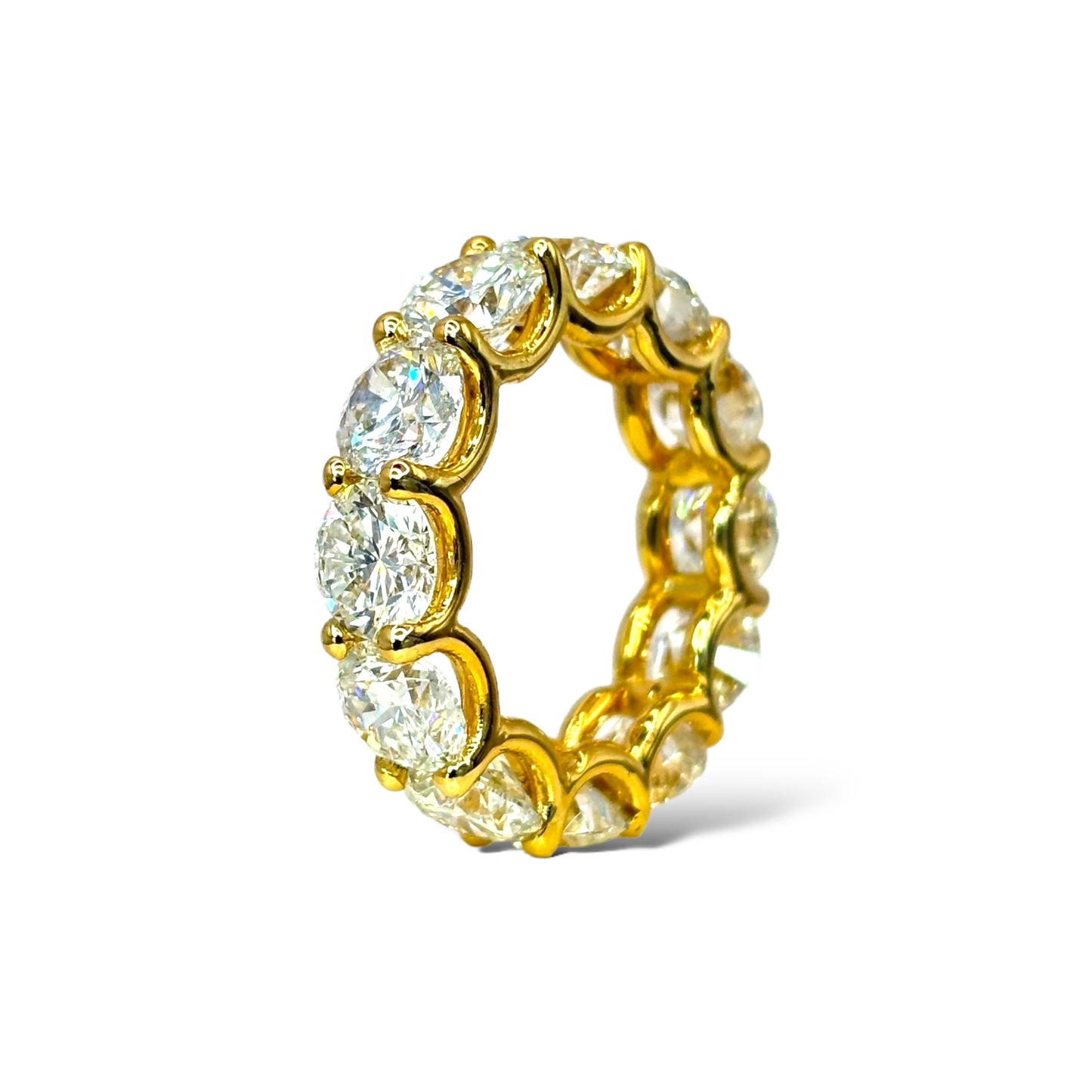 14KT YELLOW GOLD 11.00CTW ROUND-CUT ETERNITY BAND