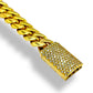 14KT YELLOW GOLD MIAMI CUBAN LINK DIAMOND LOCK BRACELET 1.35 CTW