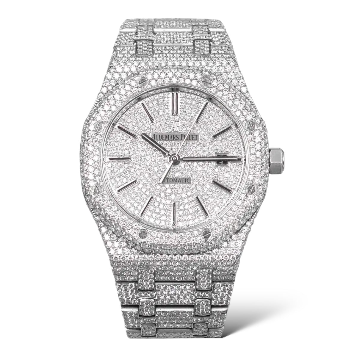 AUDEMARS PIGUET (Ref.15400ST) ROYAL-OAK NATURAL DIAMOND BUSTDOWN 41MM MENS WATCH