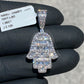 SOLID 10KT GOLD BAGUETTE AND ROUND VVS-1 DIAMOND HAMSA PENDANT