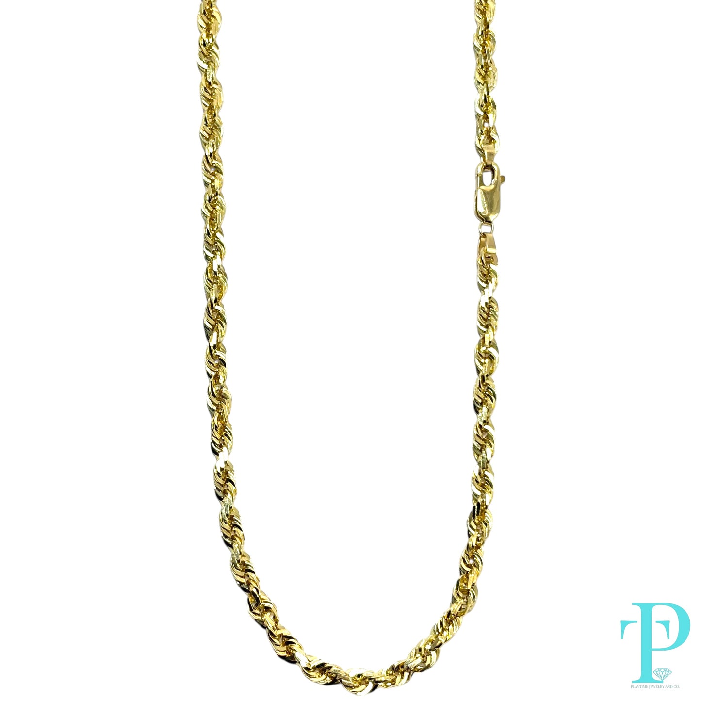 3.5MM 14KT YELLOW GOLD ROPE LINK CHAIN 22” 24.13g