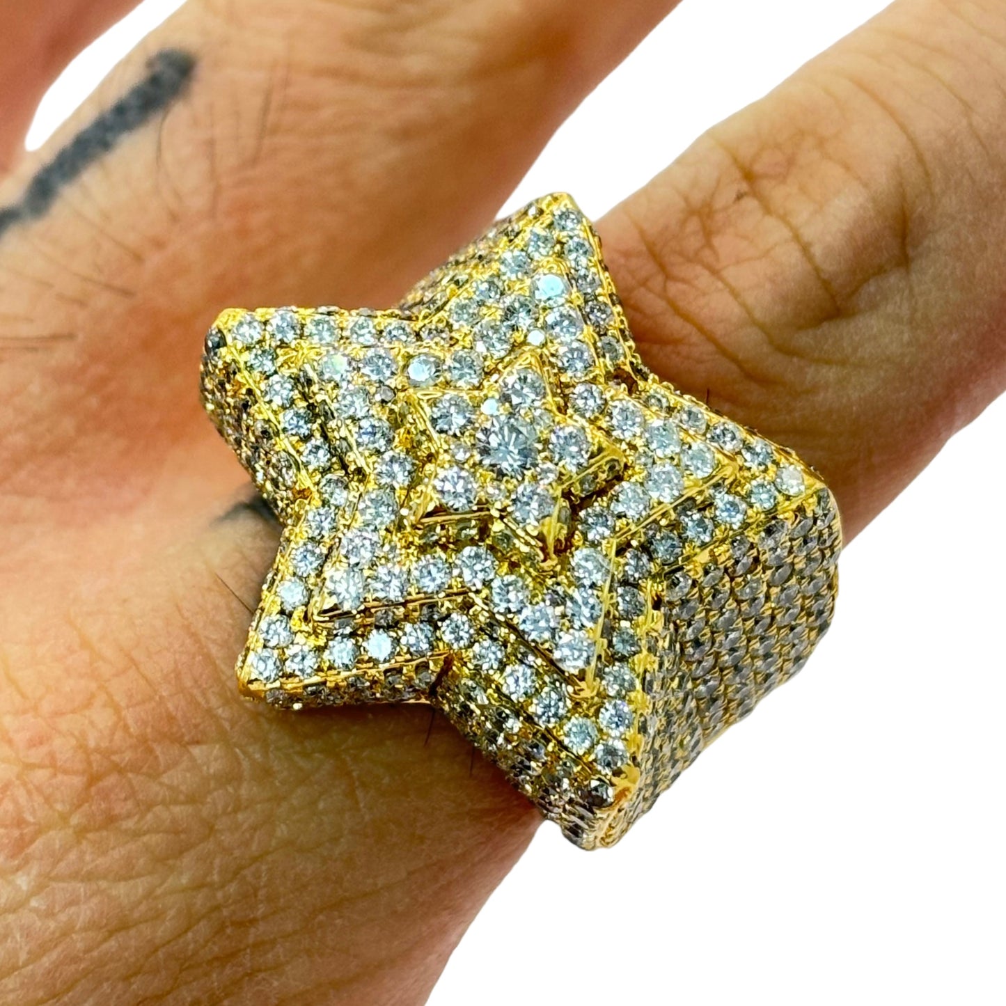 14KT VVS-1 NATURAL DIAMOND “SUPER STAR” RING 8.20CTW | 22.4G