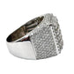 14Kt BAGUETTE & ROUND DIAMOND SQUARE TOP MENS RING 6CTW | 14 GRAMS