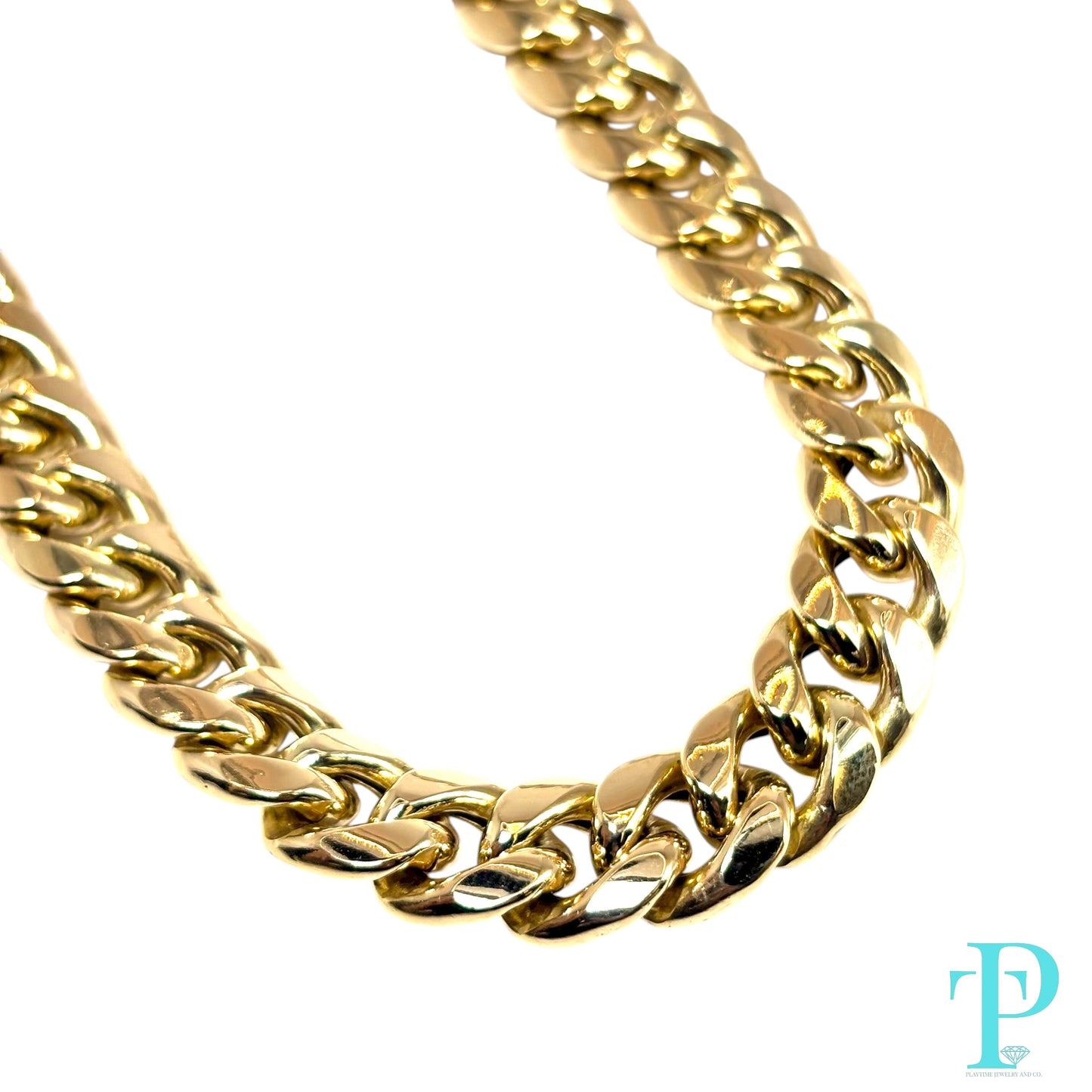 11MM 10KT HOLLOW YELLOW MIAMI CUBAN LINK CHAIN 31” 89.52g