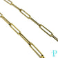 5MM 14KT HOLLOW YELLOW GOLD PAPER CLIP LINK CHAIN 6.00g 20”