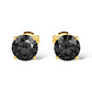 14Kt YELLOW GOLD 2.00CTW NATURAL BLACK ROUND-CUT DIAMOND STUD EARRINGS