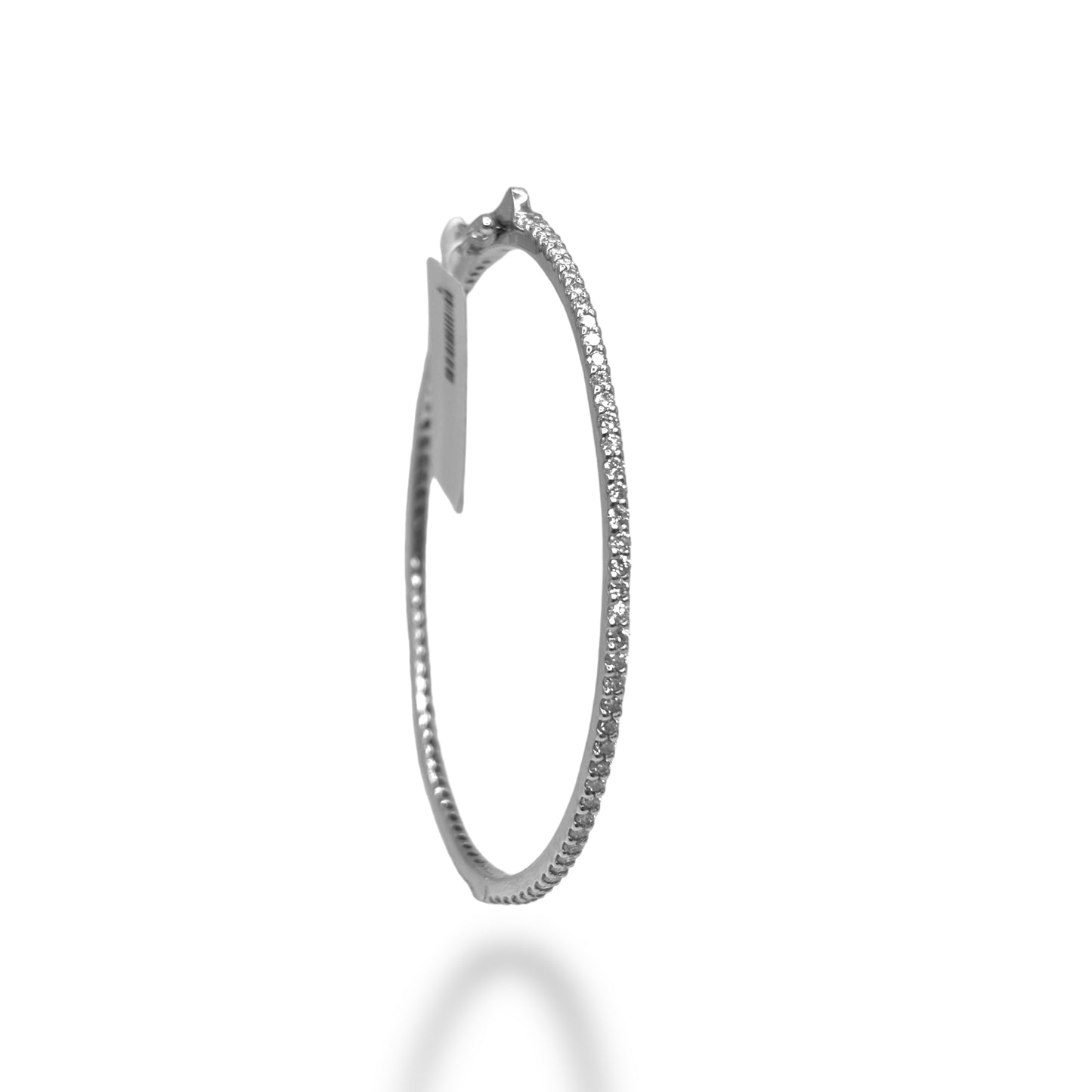 14KT WHITE GOLD ETERNITY DIAMOND BANGLE BRACELET 1.87 CTW