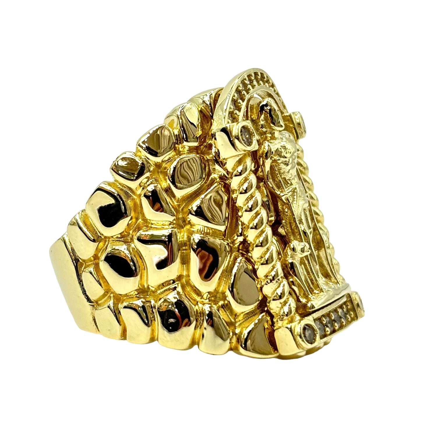 10Kt 12.7G St. LAZARO “NUGGET STYLE” MENS RING