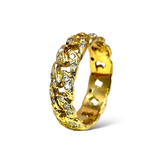 14KT DIAMOND MIAMI CUBAN LINK RING .50CTW 5.5MM WIDE