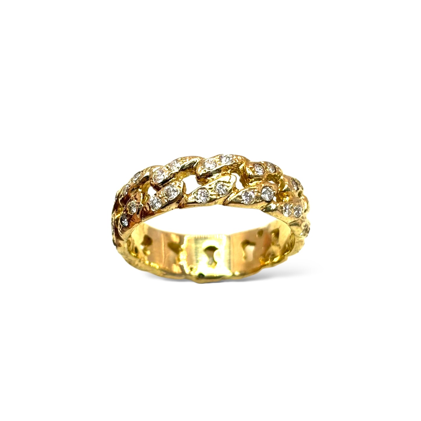 14KT DIAMOND MIAMI CUBAN LINK RING .50CTW 5.5MM WIDE