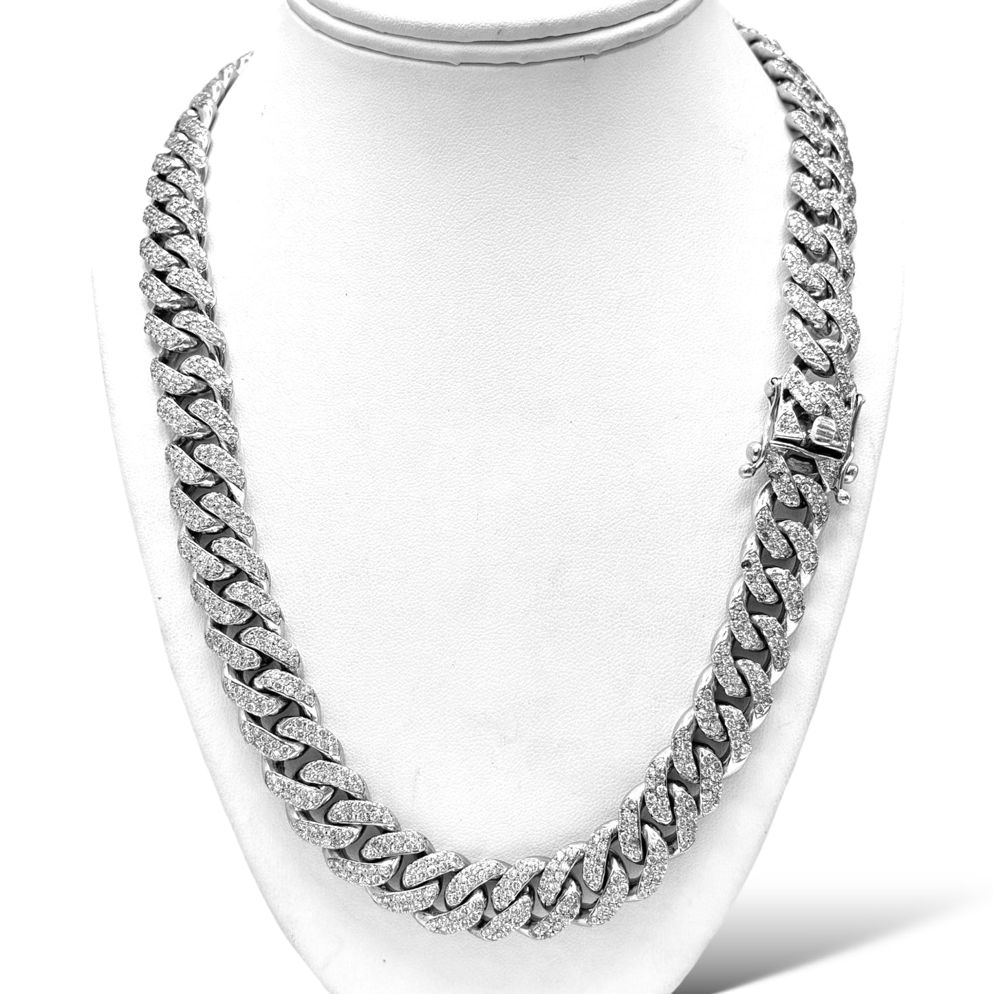 15MM WHITE GOLD DIAMOND MIAMI CUBAN LINK 20.00CTW