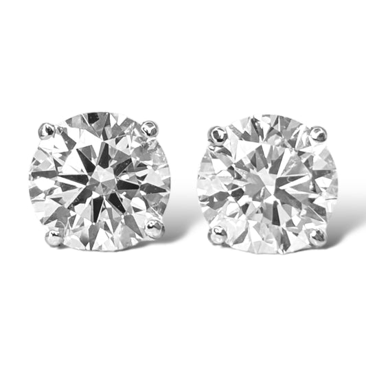 4.40CTW DIAMOND STUDS 14KT WHITE GOLD